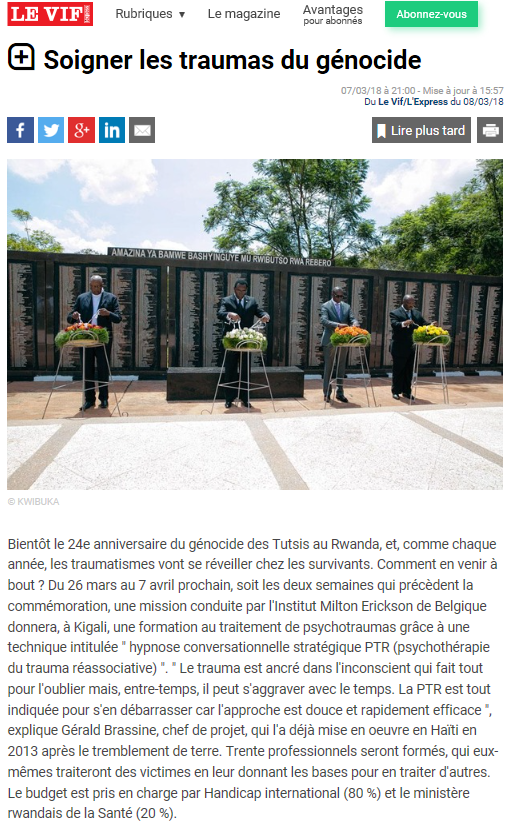 Soigner les traumas du génocide - Rwanda