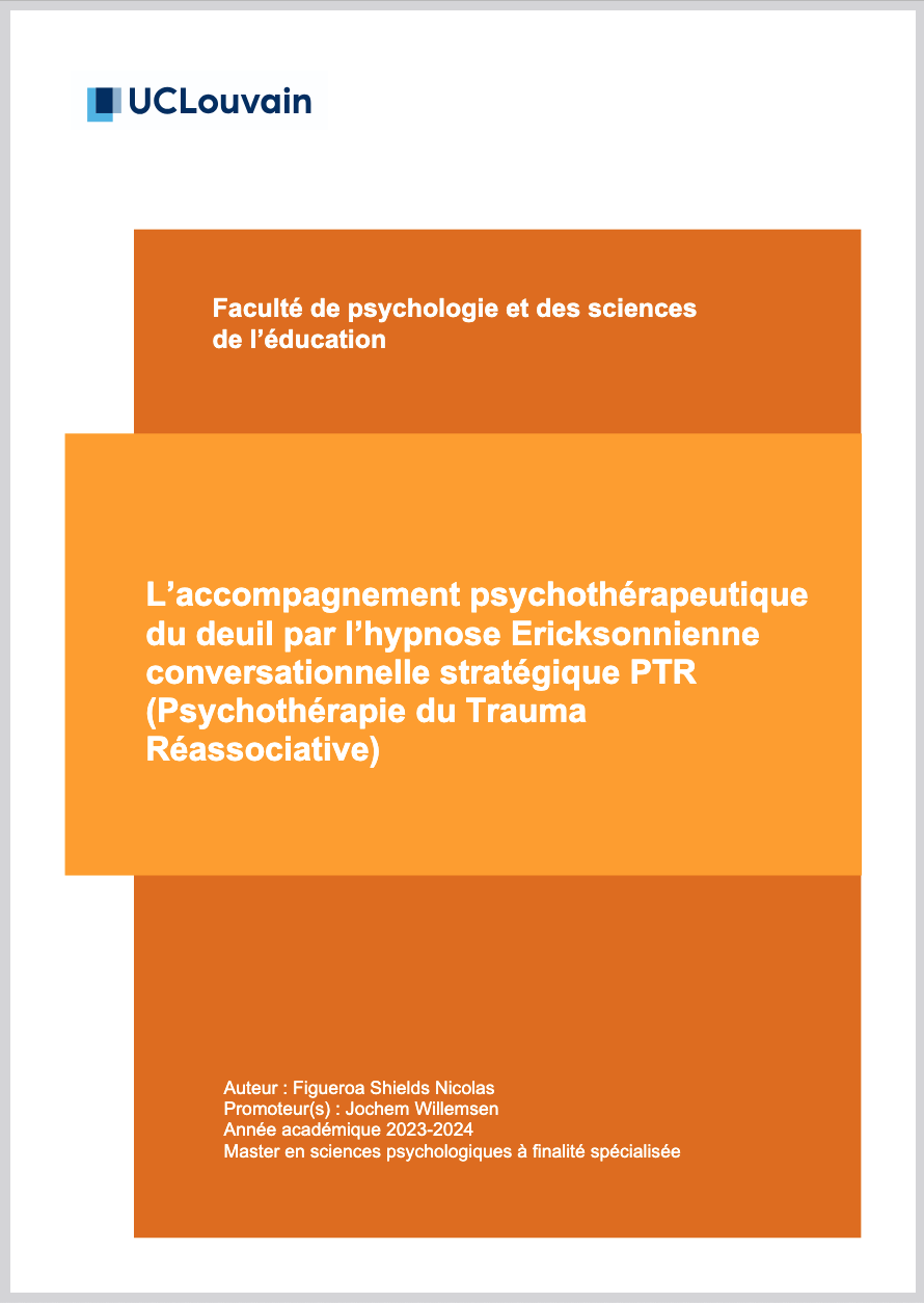 L’accompagnement psychothérapeutique du deuil par l’hypnose Ericksonnienne conversationnelle stratégique PTR