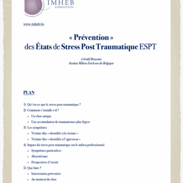 « Prévention » des États de Stress Post Traumatique ESPT